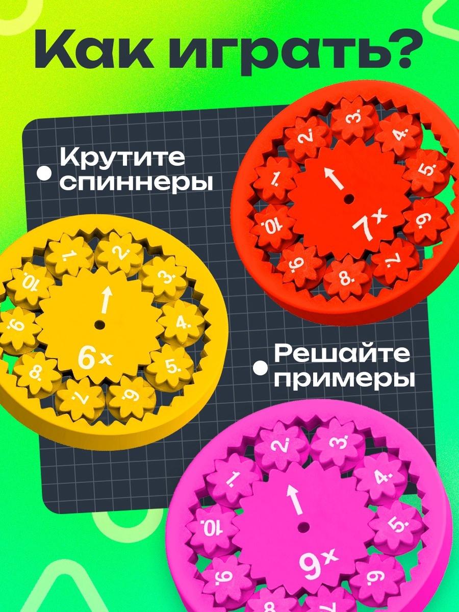 Развивающий набор «Математические спиннеры. Дели и умножай!», 5 спиннеров, 5+