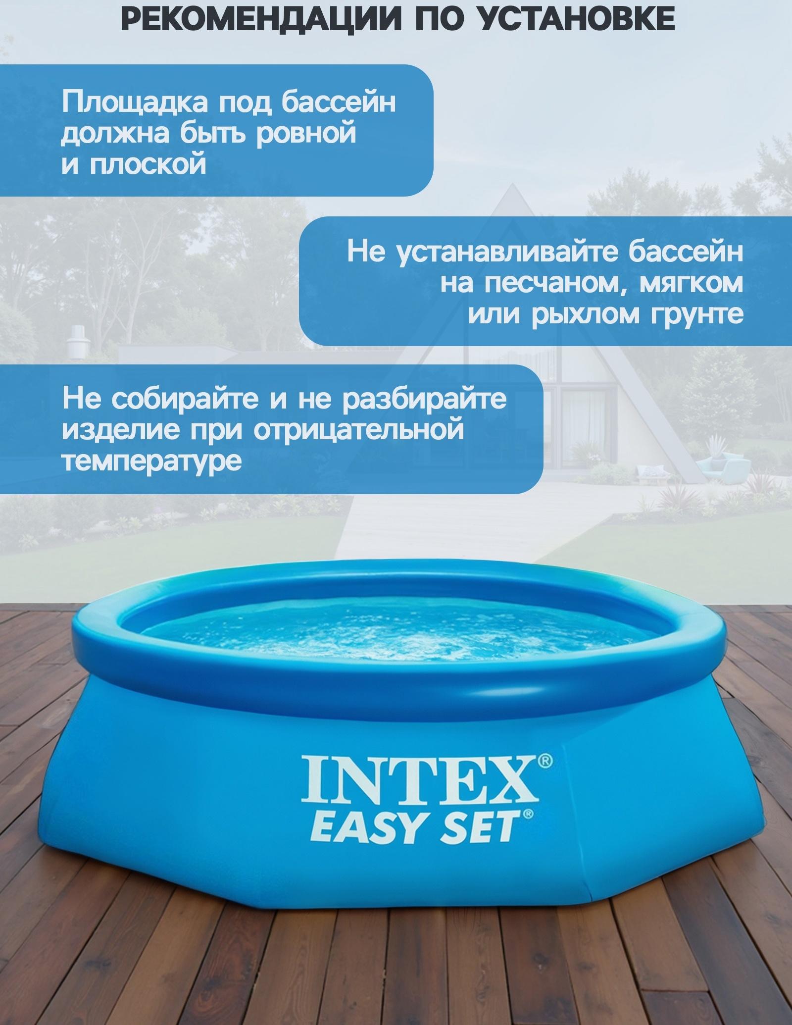 Бассейн надувной INTEX Easy Set, 244×61 см, круглый