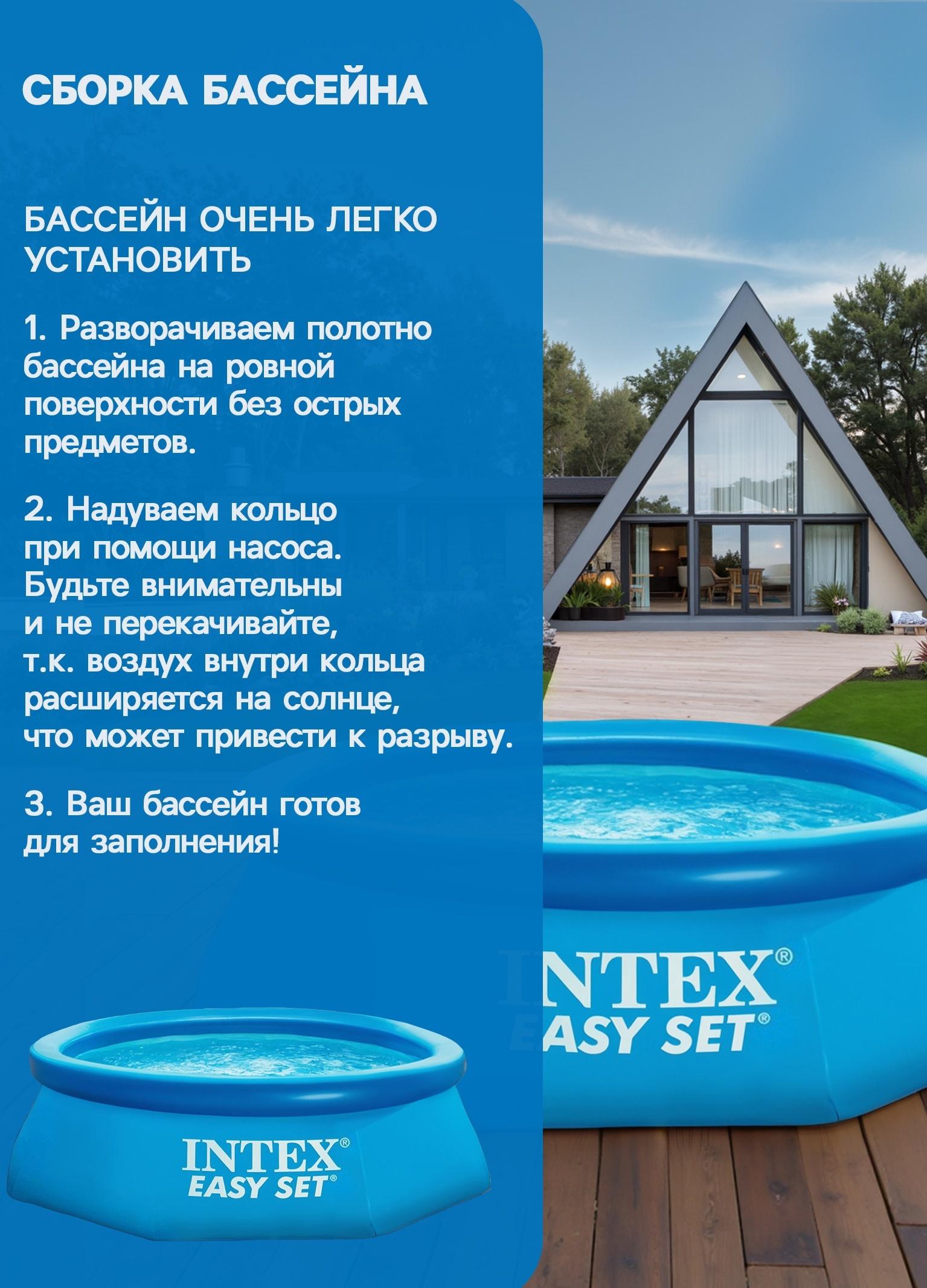 Бассейн надувной INTEX Easy Set, 244×61 см, круглый