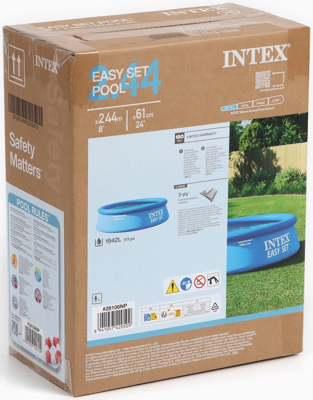 Бассейн надувной INTEX Easy Set, 244×61 см, круглый