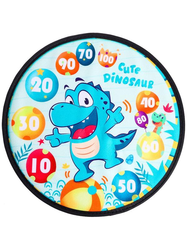 Дартс «Весёлый динозаврик», 8 шариков на липучках, крючок