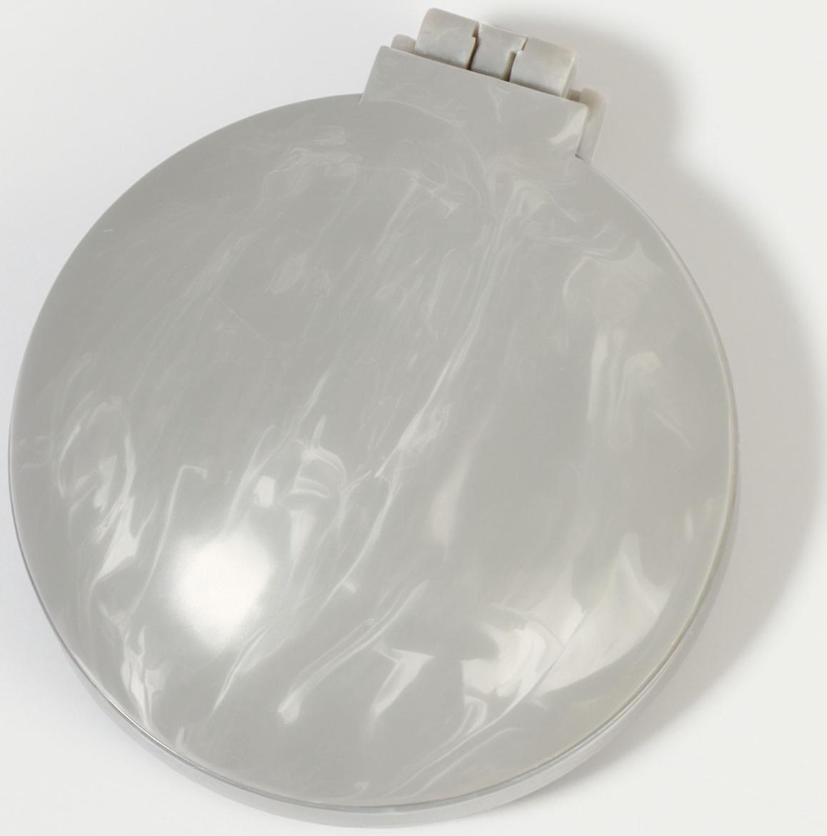 Расчёска массажная, складная, с зеркалом, d=7 см, серая