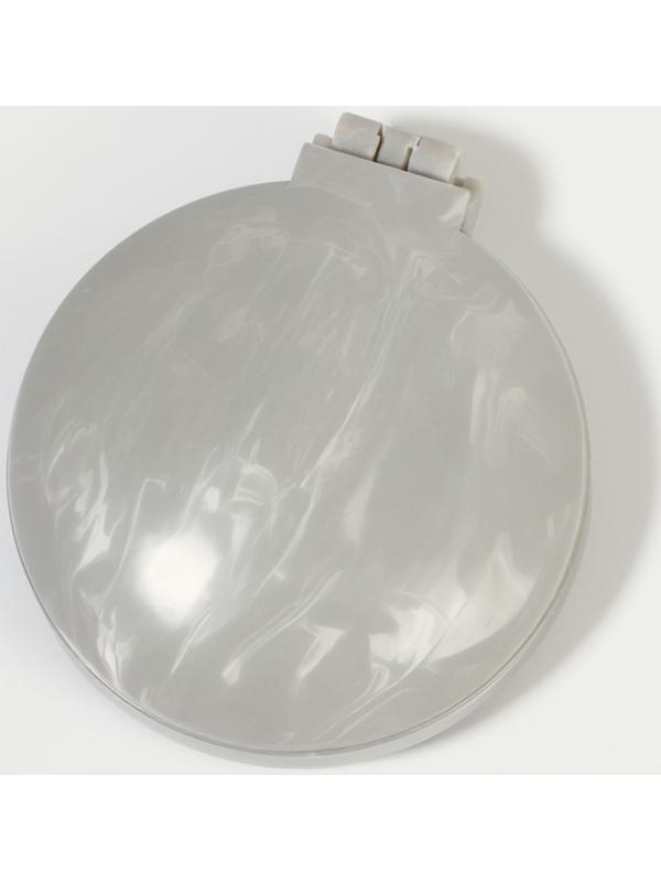 Расчёска массажная, складная, с зеркалом, d=7 см, серая