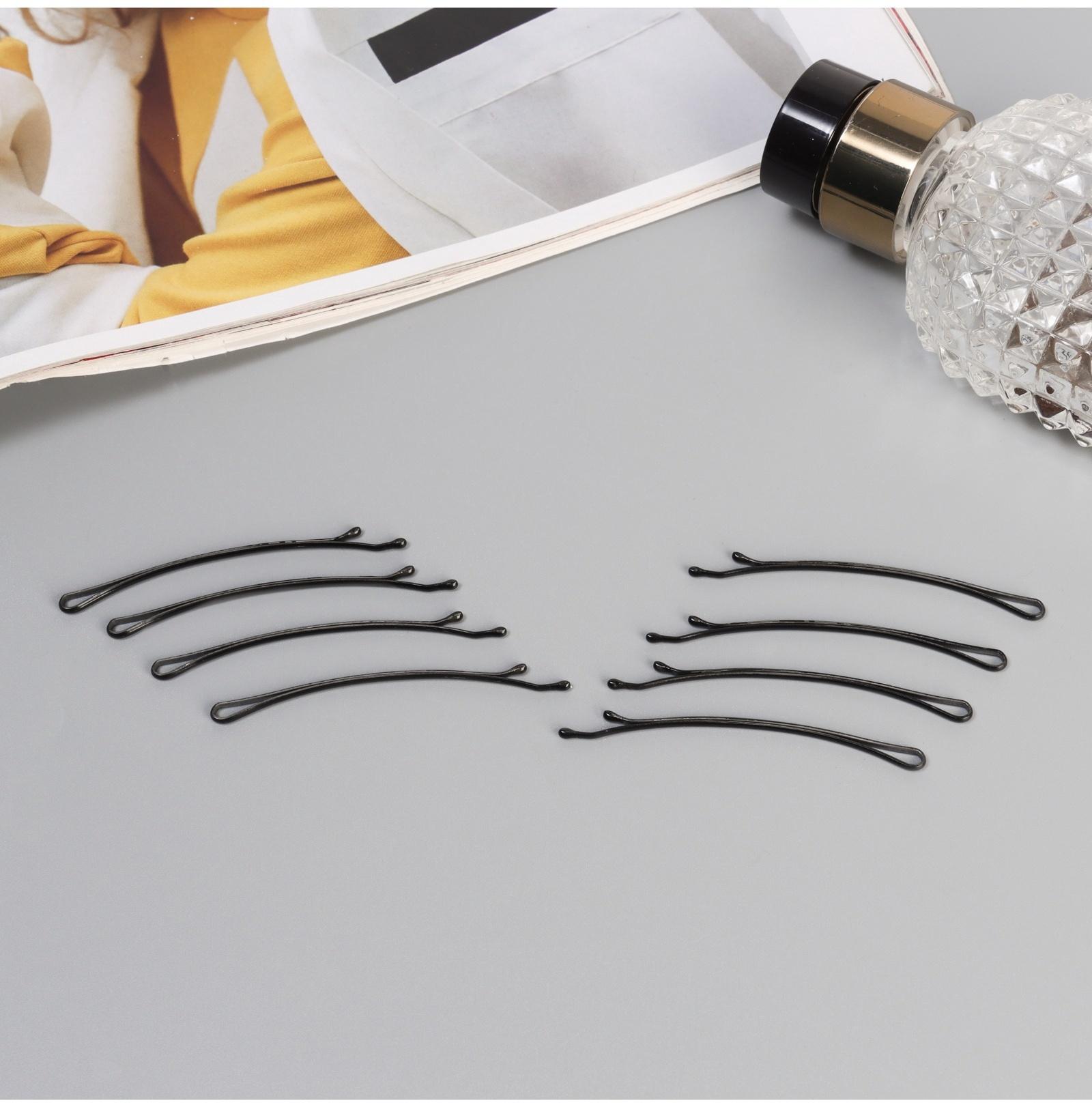 Невидимка для волос «Глория», набор 24 шт., зайка, 5.5 см, чёрная