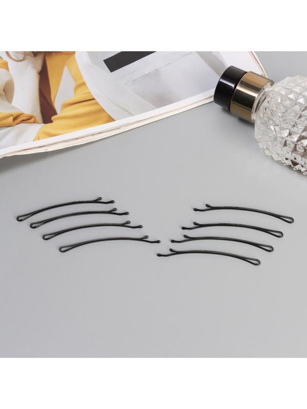 Невидимка для волос «Глория», набор 24 шт., зайка, 5.5 см, чёрная