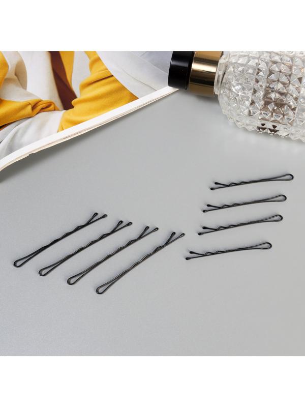 Невидимка для волос «Глория», набор 40 шт., медведица, 5.5 и 4.5 см, чёрная