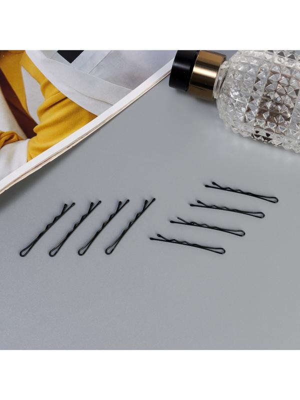 Невидимка для волос «Глория», набор 80 шт., зайчонок, 4.5 см, чёрная