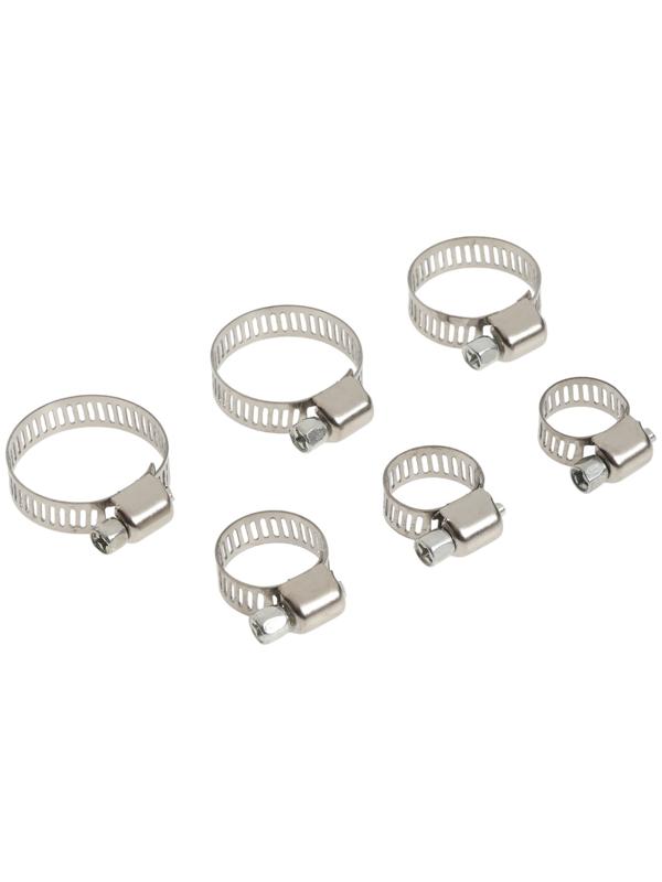 Набор червячных хомутов ZEIN engr, сквозная просечка, от 6 до 29 мм, нерж. сталь, 40 шт.