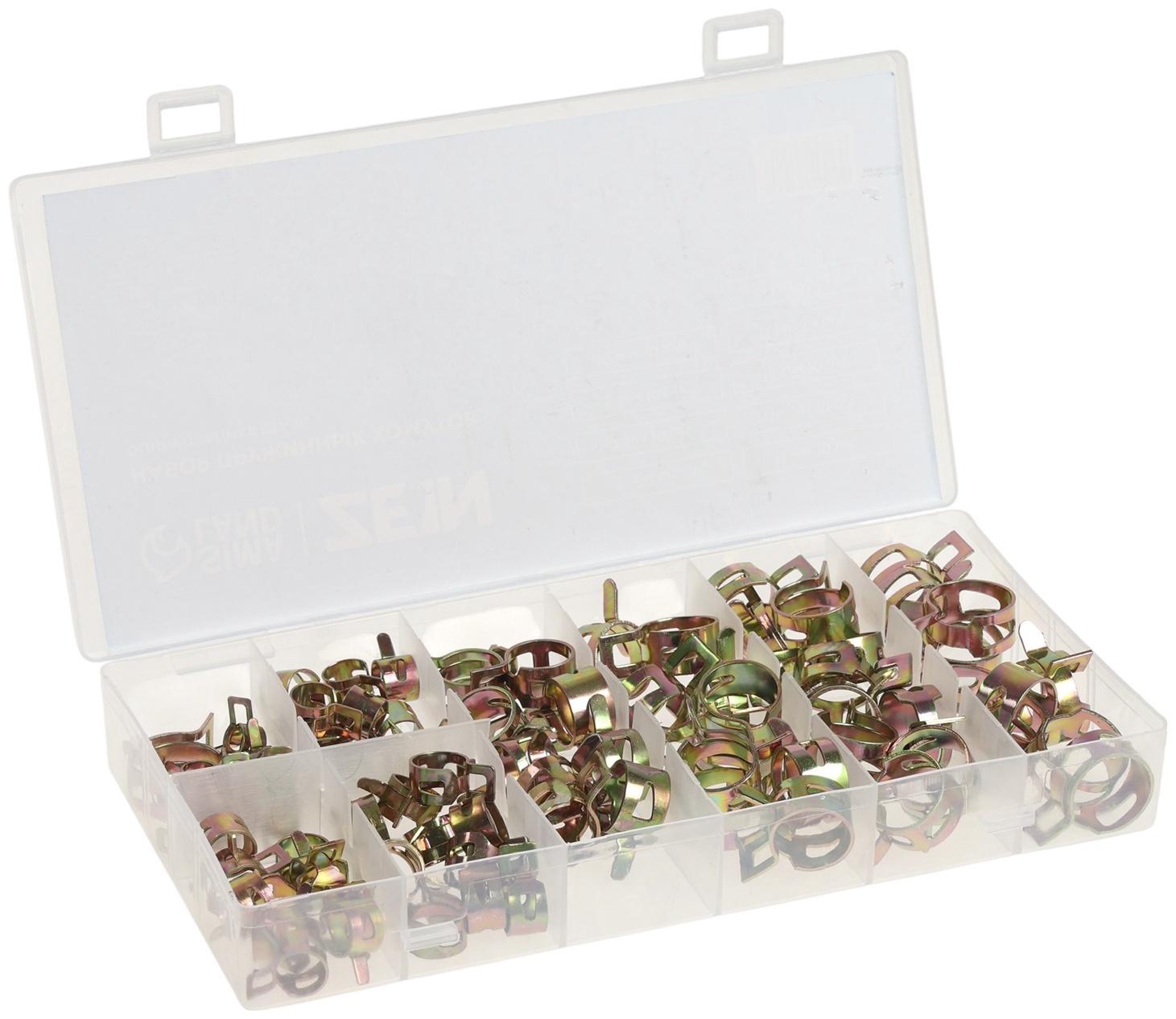 Набор пружинных хомутов ZEIN, 7-18 мм, 80 шт.