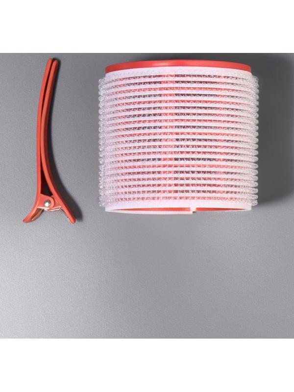 Бигуди «Липучка», с зажимами, d=6.5 см, 6 шт., персиковые