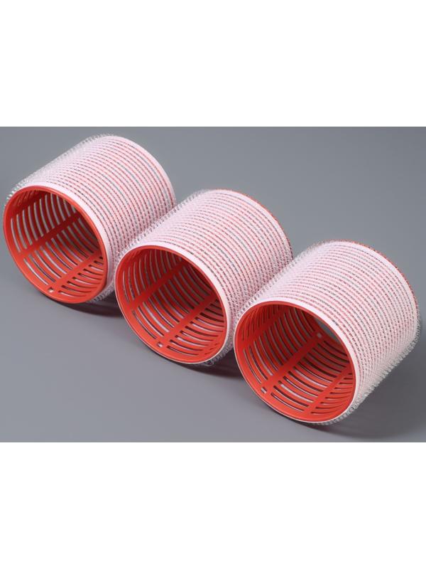 Бигуди «Липучка», с зажимами, d=6.5 см, 6 шт., персиковые