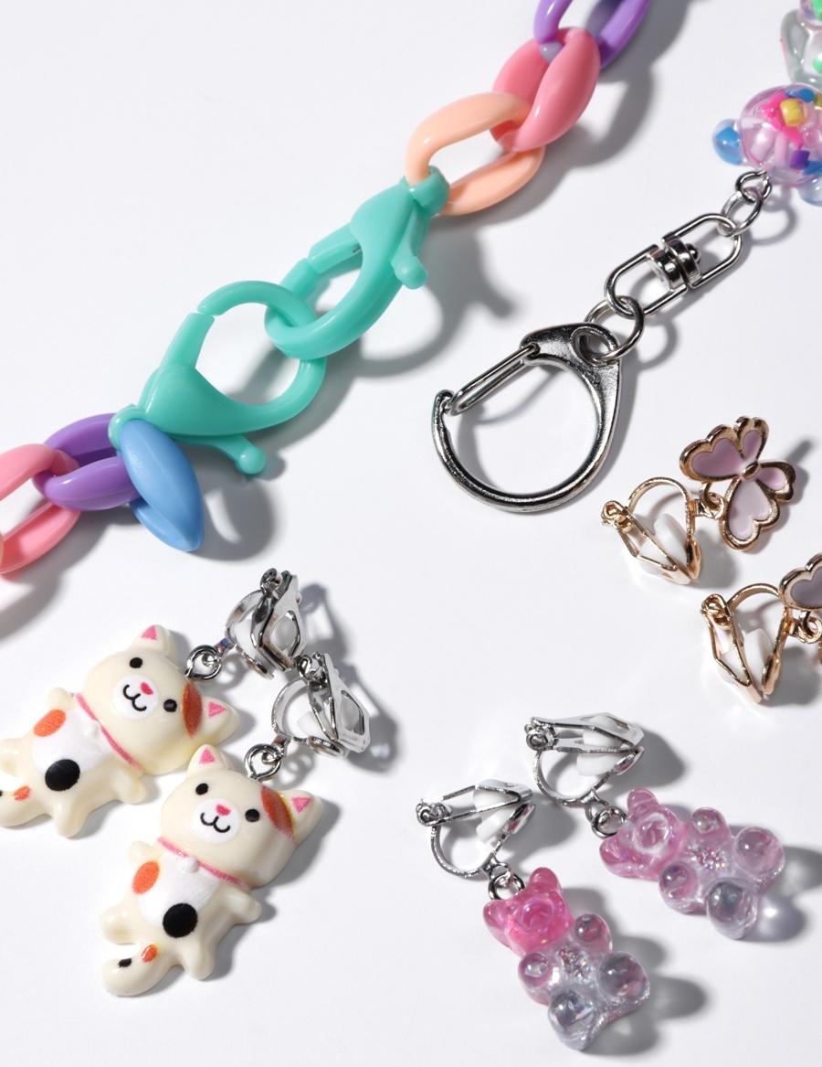 Набор детский «Выбражулька», 5 предметов: цепочка единорог, 3 пары клипс, брелок мишка