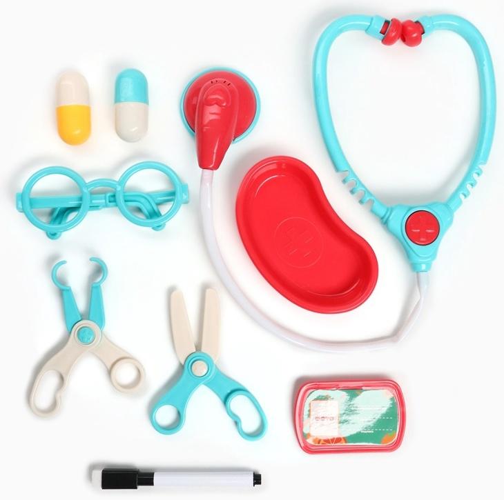 Игровой набор доктора «Чебурашка», 10 предметов, в сумочке