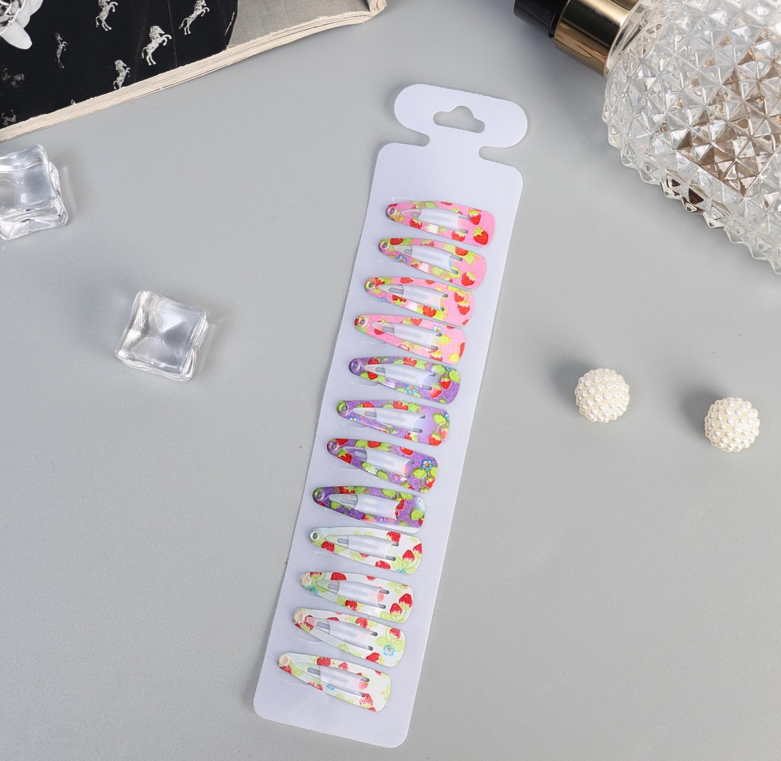 Невидимка для волос «Камилла», набор 12 шт., весна, 3 см, МИКС