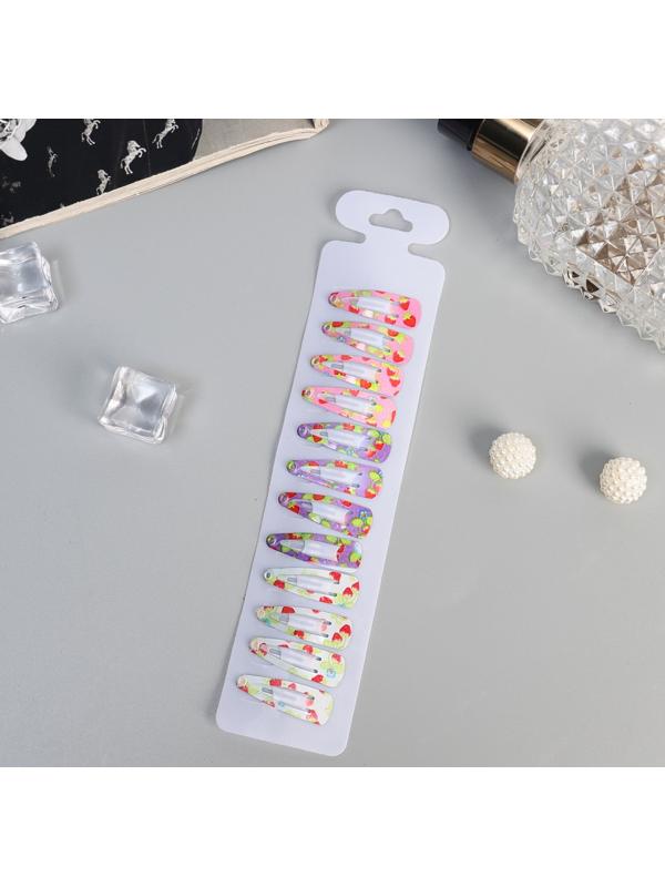 Невидимка для волос «Камилла», набор 12 шт., весна, 3 см, МИКС