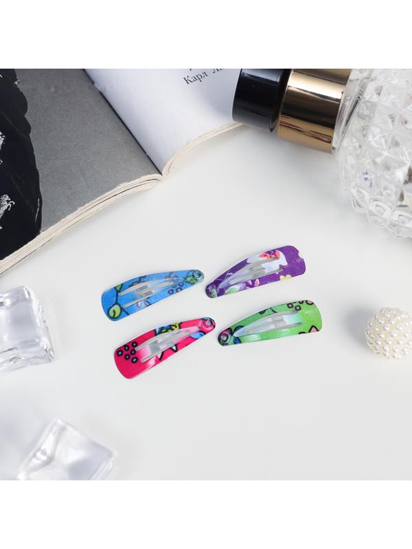 Невидимка для волос «Камилла», набор 12 шт., лето колор, 3 см, МИКС