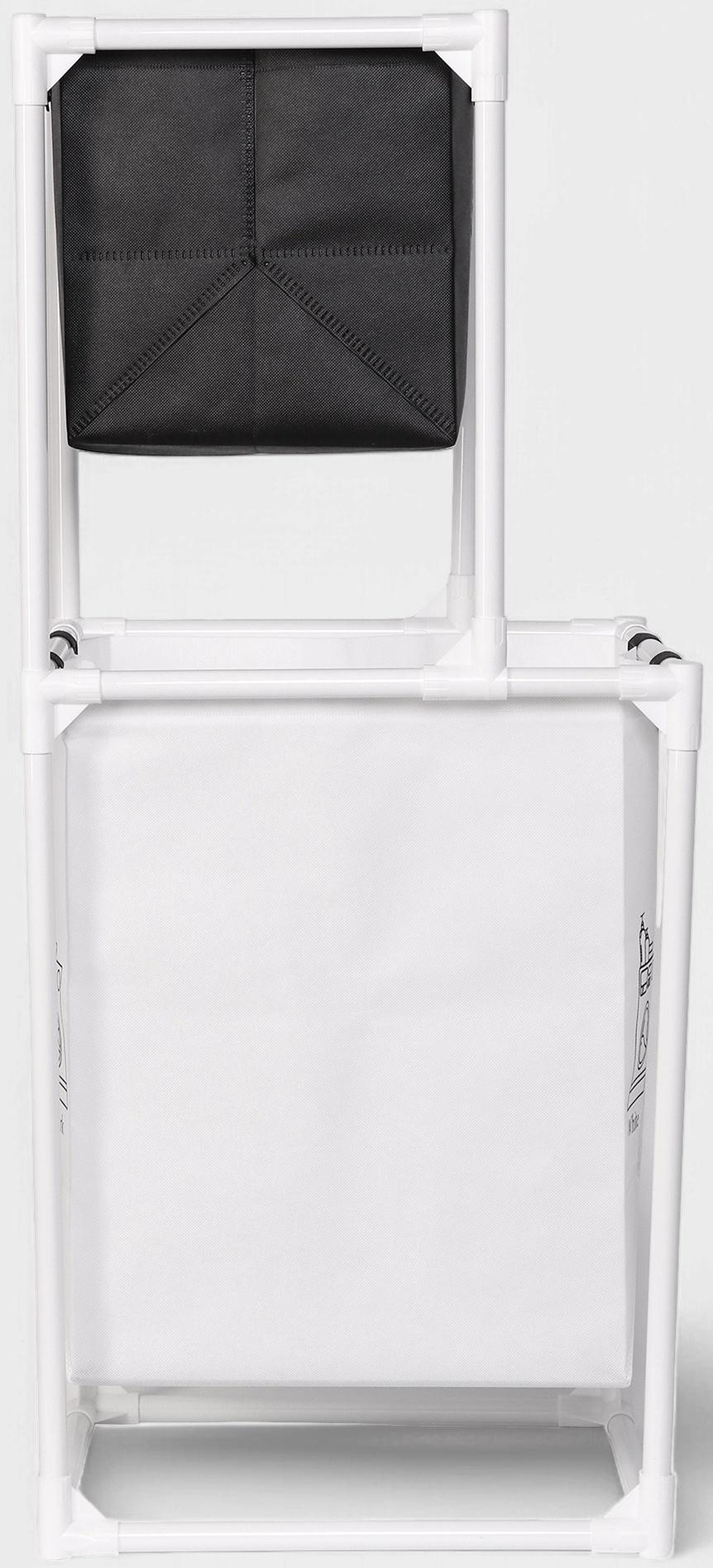 Корзина для белья складная Доляна, 28×39×95 см, чёрная, белая