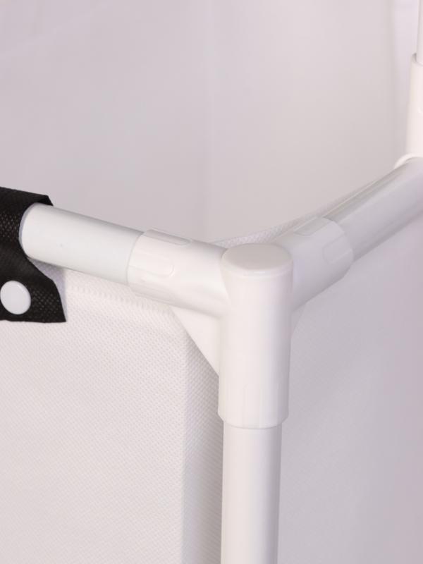 Корзина для белья складная Доляна, 28×39×95 см, чёрная, белая