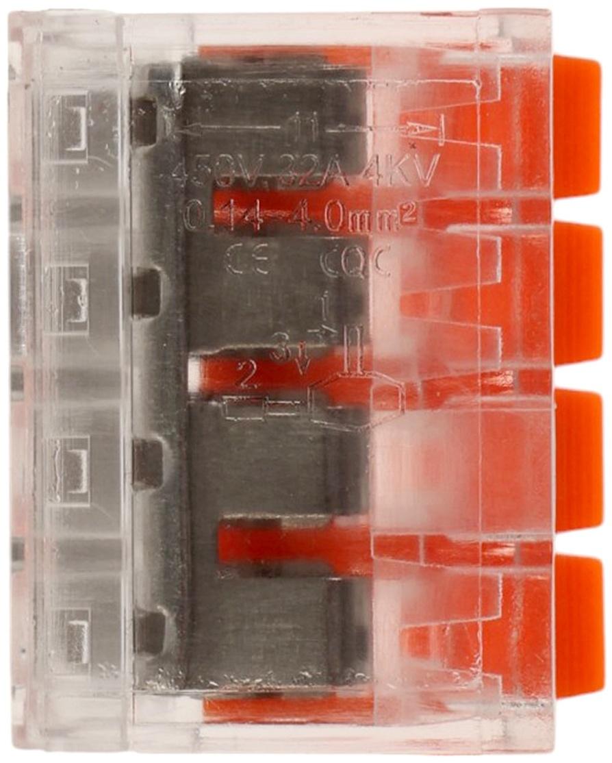Строительно-монтажная клемма СК-321, 32А, 0.2-4 мм2, 4 отверстия, набор 10 шт