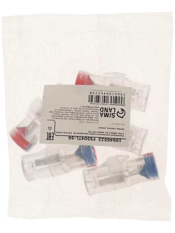 Строительно-монтажная клемма проходная СК-323 32А 0,5-2,5мм2, 4 отв, набор 5 шт