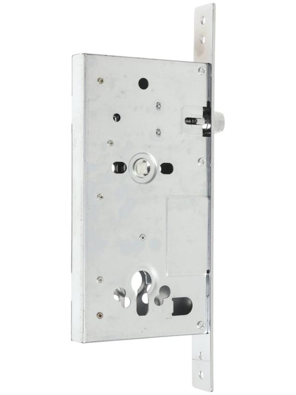 Корпус замка LOCKLAND для металлических дверей, без цилиндрового механизма, хром