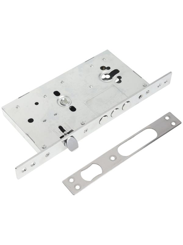Корпус замка LOCKLAND для металлических дверей, без цилиндрового механизма, хром