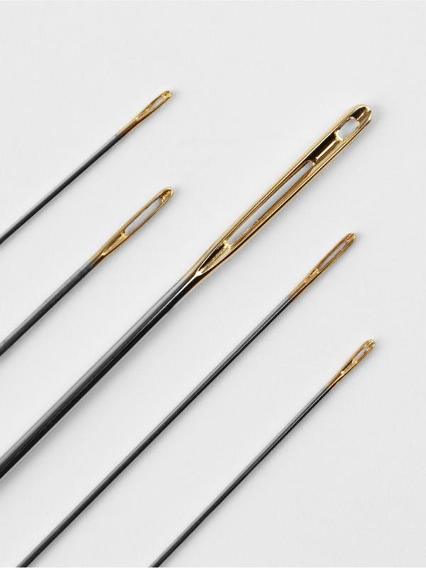 Иглы швейные штопальные, для гобелена, набор 12 шт., d=0.7/0.8/0.9/1.4, 3.6-9 см