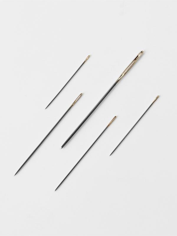 Иглы швейные штопальные, для гобелена, набор 12 шт., d=0.7/0.8/0.9/1.4, 3.6-9 см