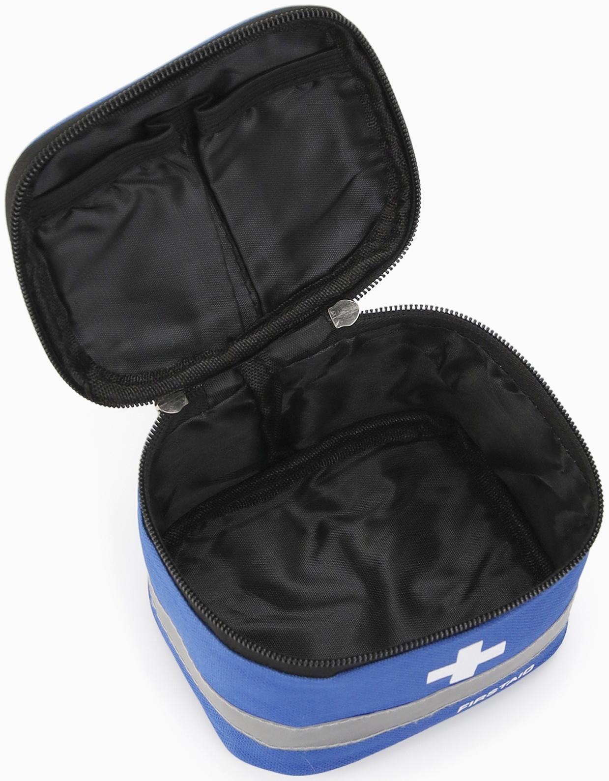 Косметичка-аптечка на молнии, на подкладке, с ручкой, с принтом Firstaid, синяя