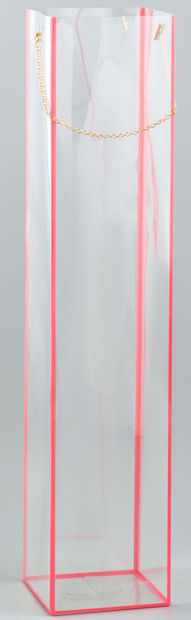 Переноска для цветов из PVC, розовая, влагостойкая, 50×10×10 см