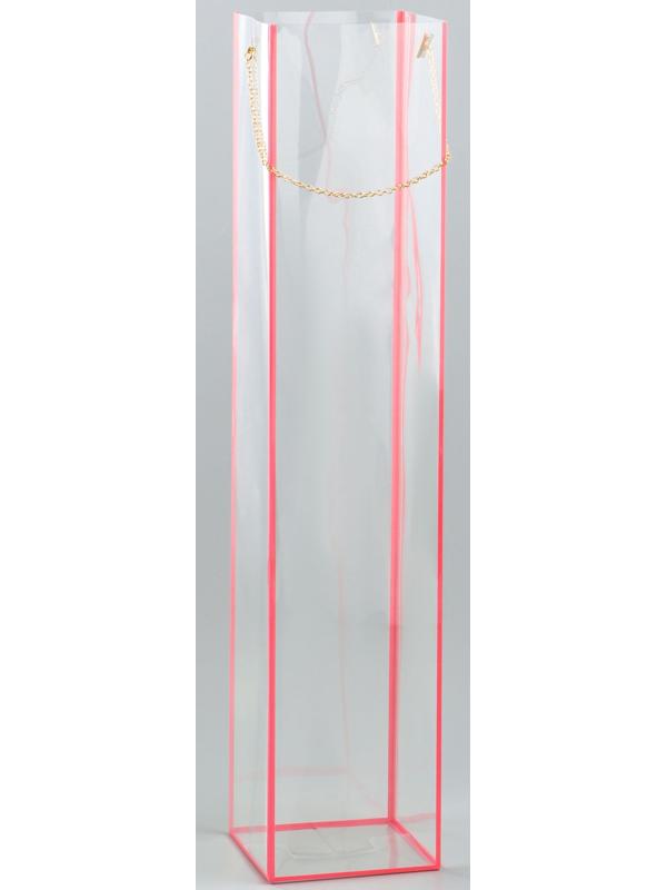 Переноска для цветов из PVC, розовая, влагостойкая, 50×10×10 см