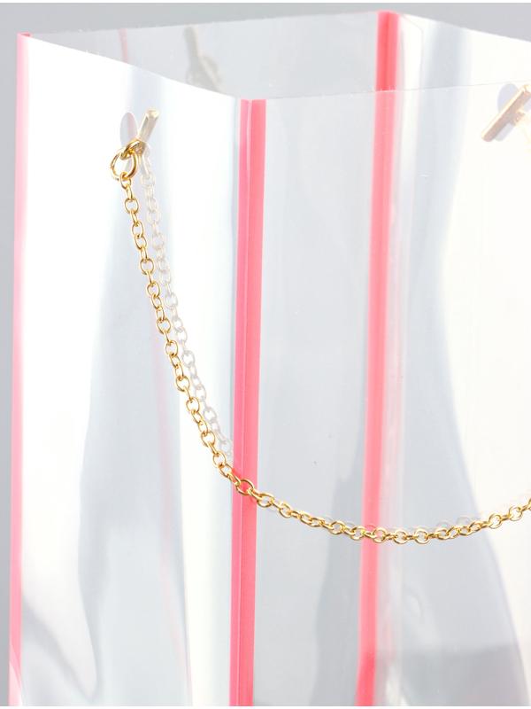 Переноска для цветов из PVC, розовая, влагостойкая, 50×10×10 см