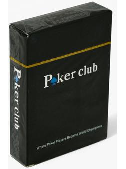 Карты игральные пластиковые 54 шт. Poker Club, для игры в покер, 9×6 см, синяя рубашка