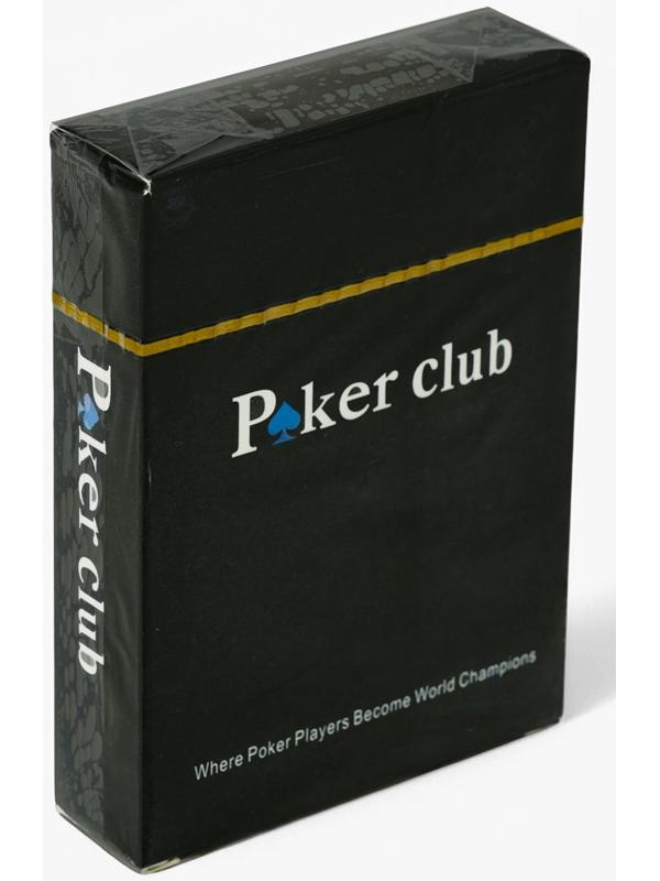 Карты игральные пластиковые 54 шт. Poker Club, для игры в покер, 9×6 см, синяя рубашка