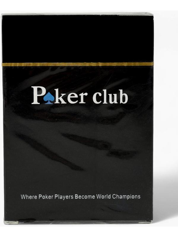 Карты игральные пластиковые 54 шт. Poker Club, для игры в покер, 9×6 см, синяя рубашка