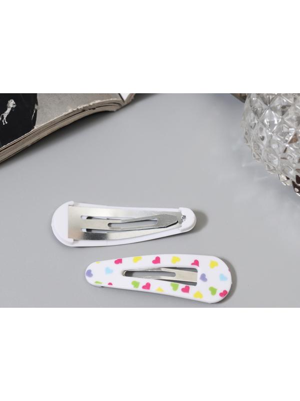 Невидимка для волос «Глория», набор 4 шт., сердца, 5 см