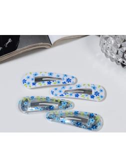 Невидимка для волос «Глория», набор 4 шт., цветы, 5 см