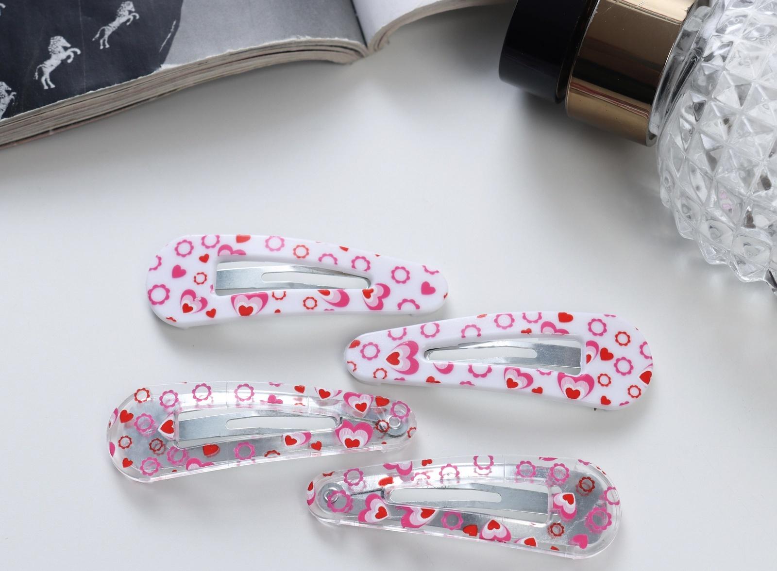 Невидимка для волос «Глория», набор 4 шт., любовь, 5 см