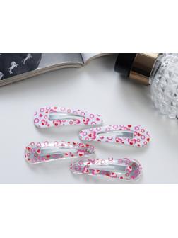 Невидимка для волос «Глория», набор 4 шт., любовь, 5 см