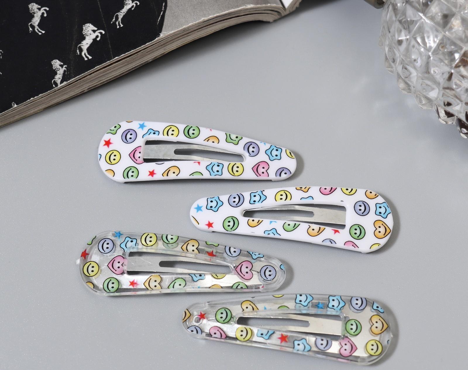 Невидимка для волос «Глория», набор 4 шт., улыбки, 5 см