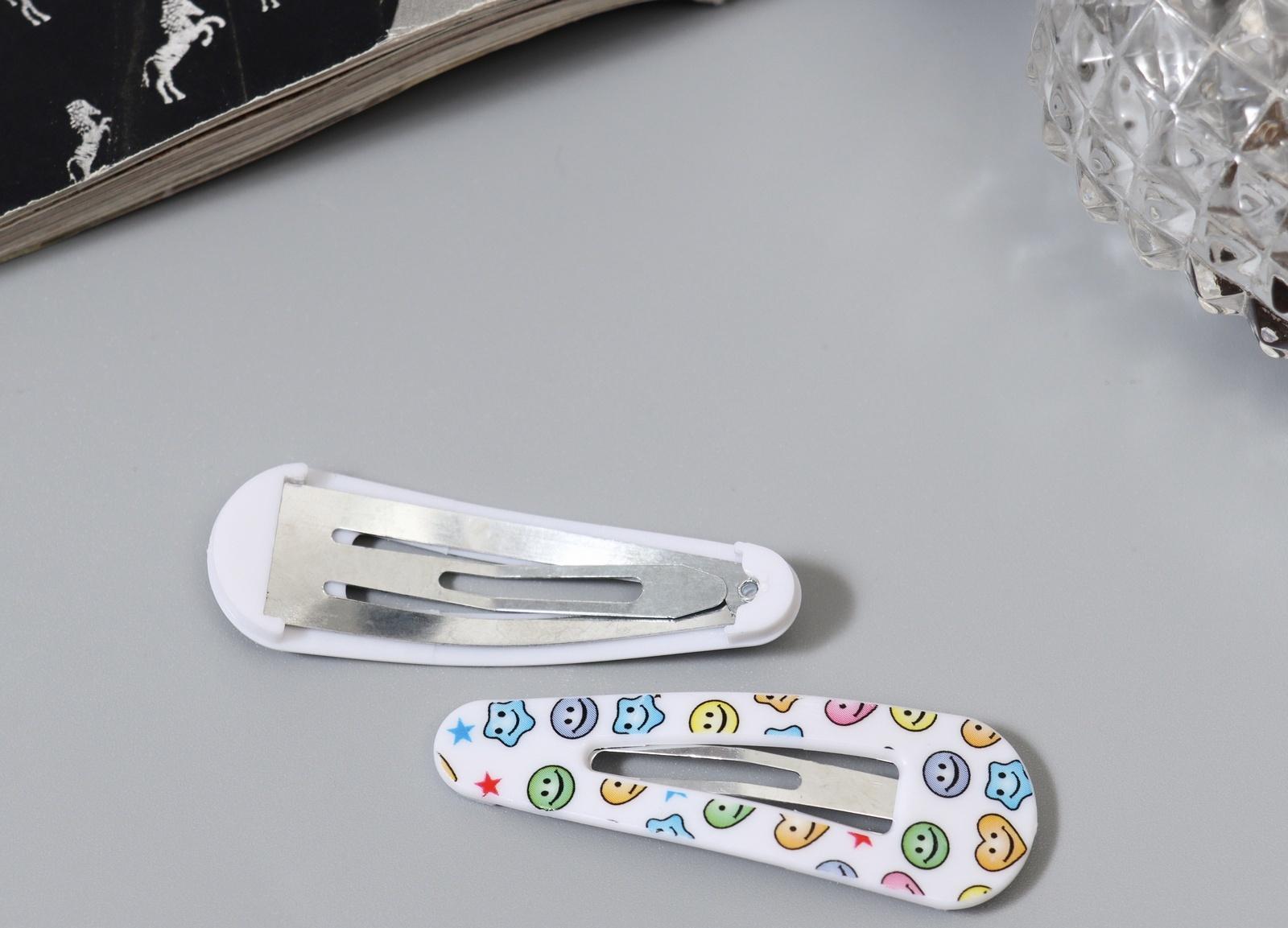 Невидимка для волос «Глория», набор 4 шт., улыбки, 5 см