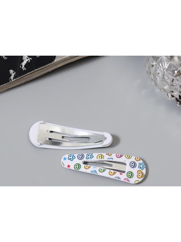 Невидимка для волос «Глория», набор 4 шт., улыбки, 5 см