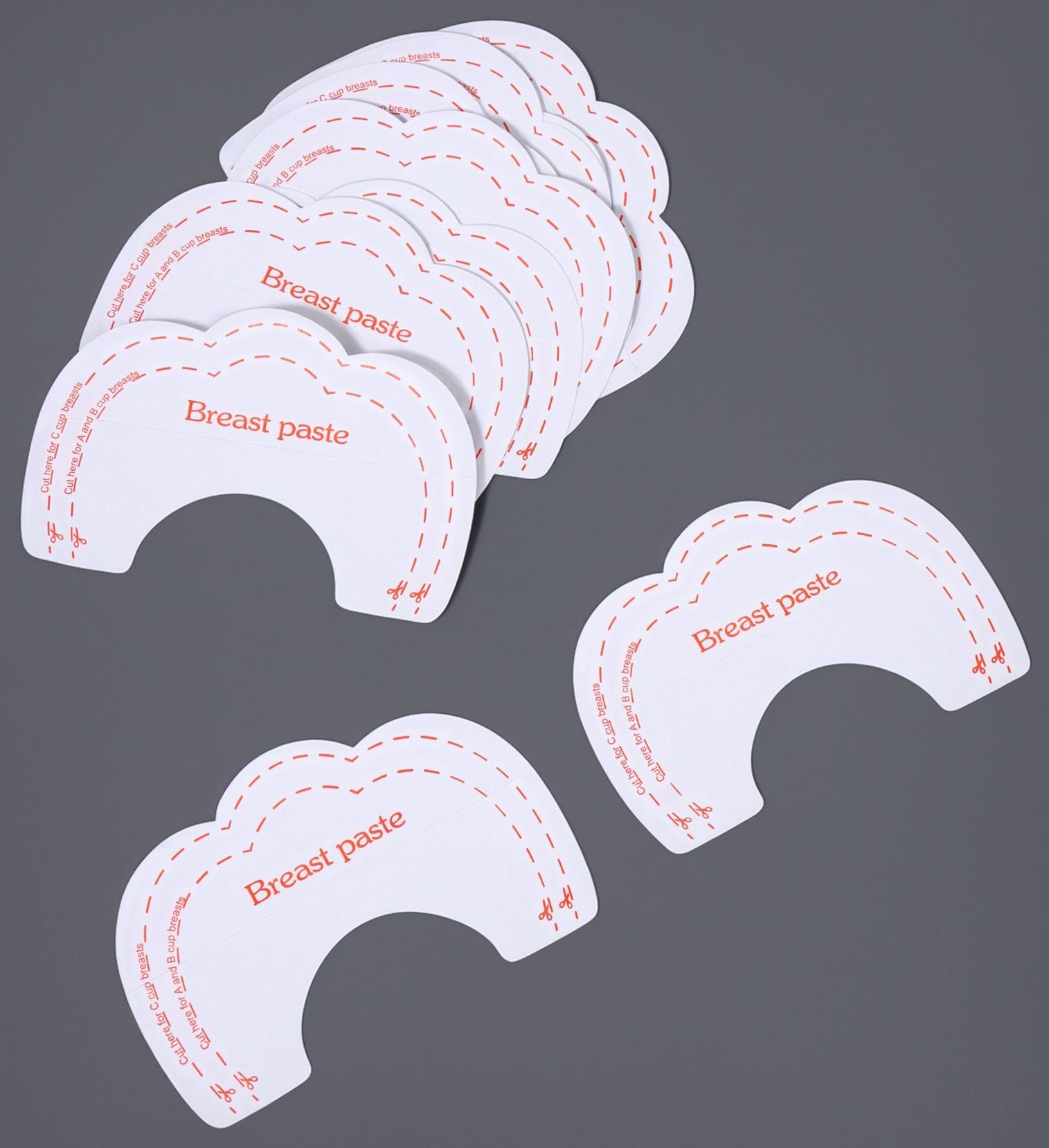 Тейпы для поддержки груди, набор - 5 пар, на клеевой основе, 12×8 см, белые