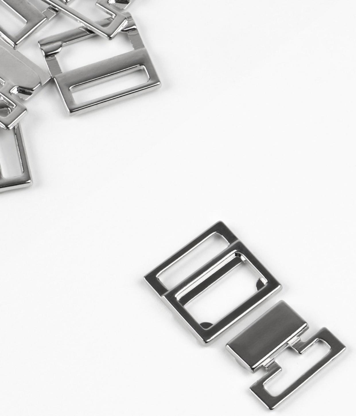 Застёжка для купальника, металлическая, 15 мм, 5 шт., цвет серебряный