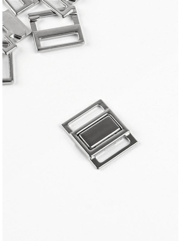 Застёжка для купальника, металлическая, 15 мм, 5 шт., цвет серебряный