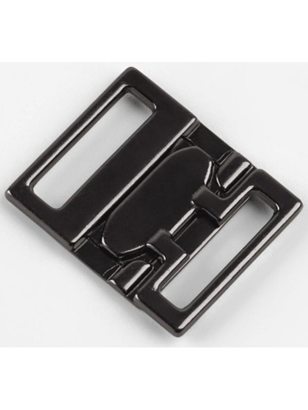 Застёжка для купальника, металлическая, 15 мм, 5 шт., цвет чёрный никель