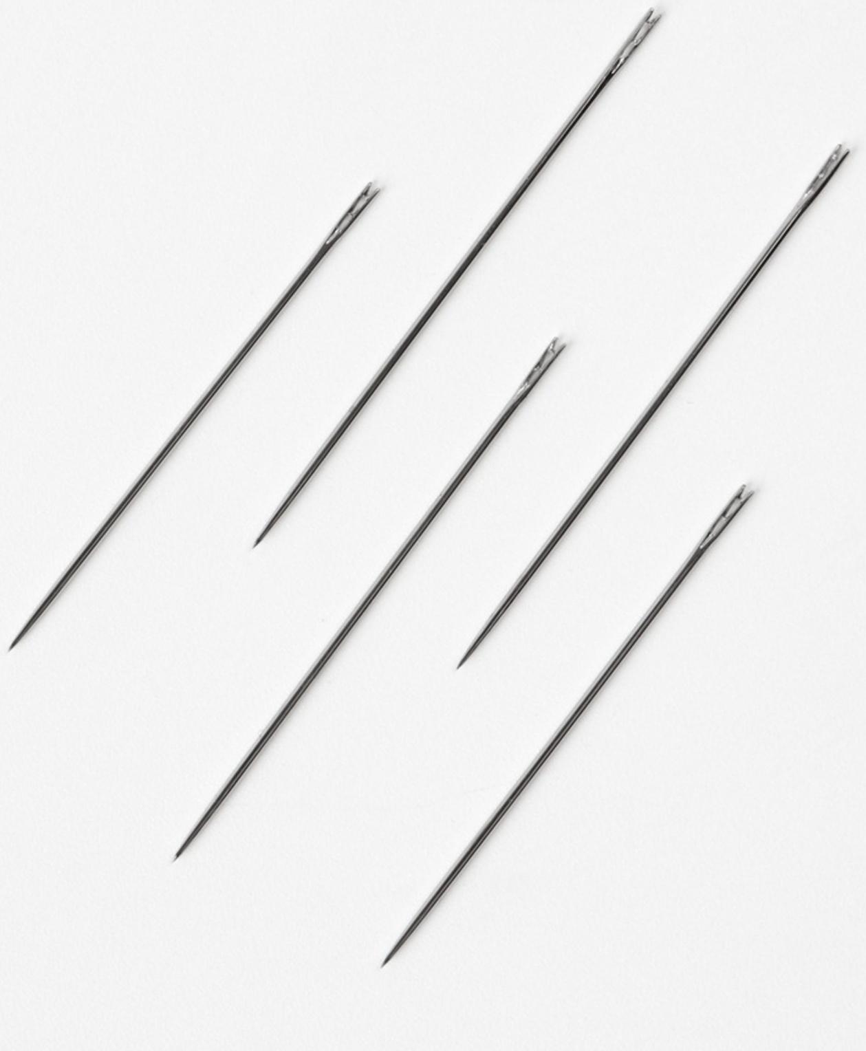 Иглы швейные, самовдеваемые, d=0.7/0.7/0.8 мм, 3.7-4.2 см, 5 шт.