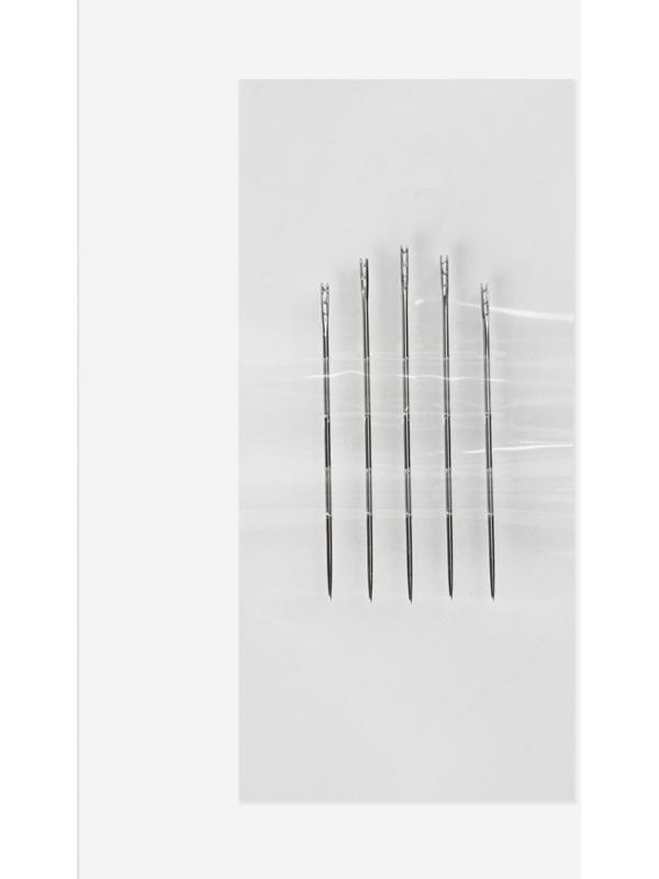 Иглы швейные, самовдеваемые, d=0.7/0.7/0.8 мм, 3.7-4.2 см, 5 шт.