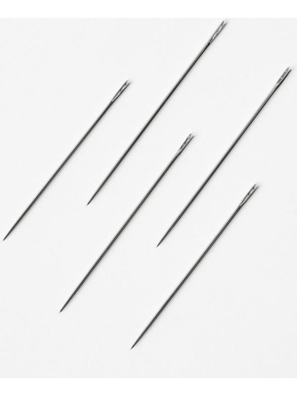 Иглы швейные, самовдеваемые, d=0.7/0.7/0.8 мм, 3.7-4.2 см, 5 шт.
