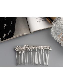 Гребень для волос QF «Медея», бант мини, 7×3.5 см, серебро